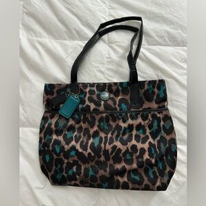 Coach Leopard Print Tote Bag AND Matching Wallet